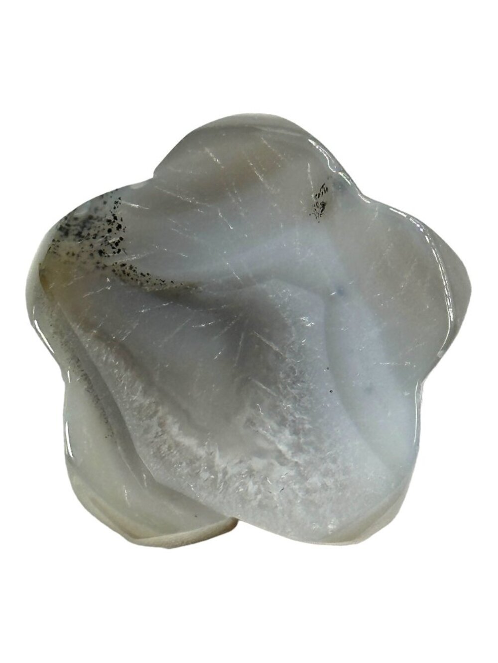 Chalcedony Agate Flower Palmstone Stability Balance Absorbs Negative Energy NWOT